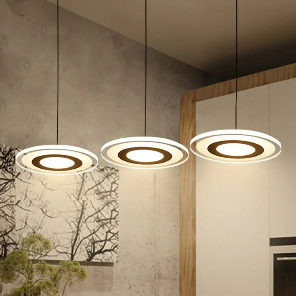 Ultrathin Clear Multi Light Pendant Modern LED Dining Room Hanging Lighting Clear / White / Linear