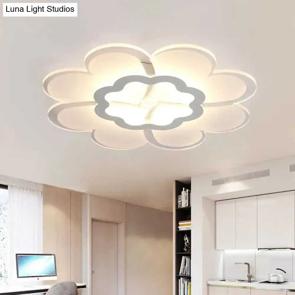 Ultrathin Flower Flushmount Led Ceiling Light - Minimalistic And Stylish For Bedroom Available In