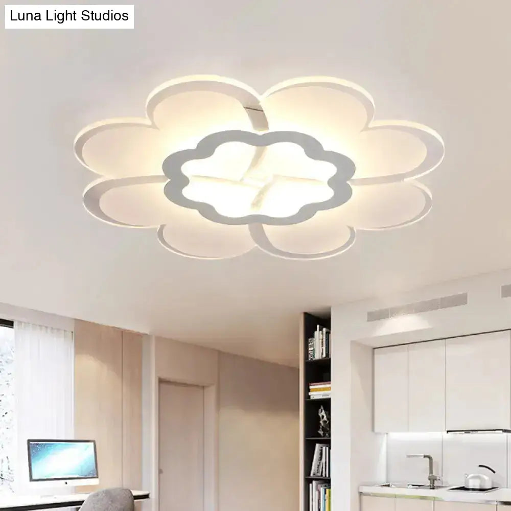 Ultrathin Flower Flushmount Led Ceiling Light - Minimalistic And Stylish For Bedroom Available In