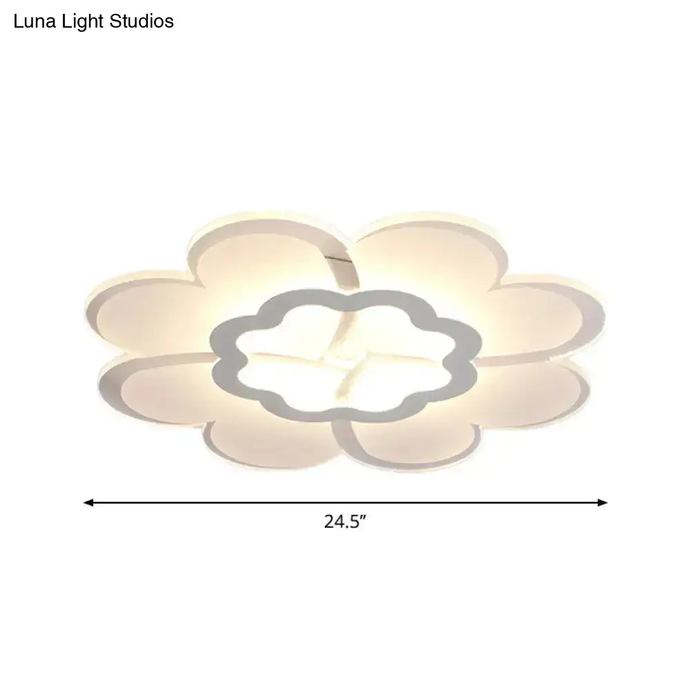 Ultrathin Flower Flushmount Led Ceiling Light - Minimalistic And Stylish For Bedroom Available In
