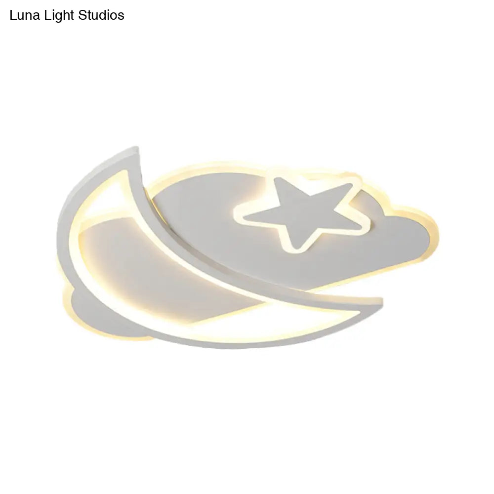 Ultrathin Nordic Led Ceiling Light For Bedroom - Moonlit Night Sky Design