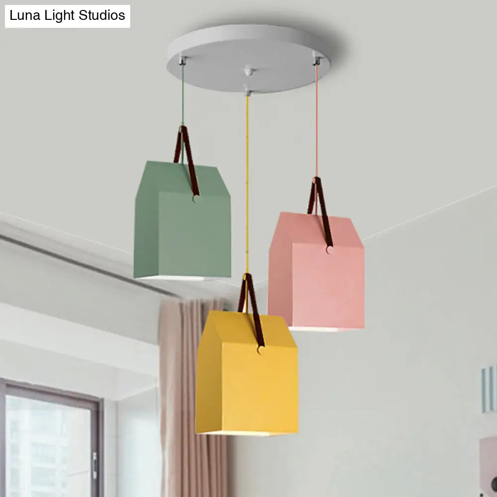 Undertint Bag Pendant Light - Macaron Loft Metal Hanging For Cafes