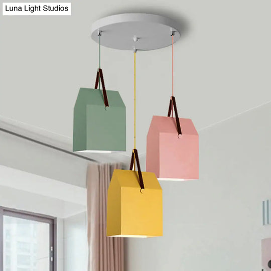 Undertint Bag Pendant Light - Macaron Loft Metal Hanging For Cafes