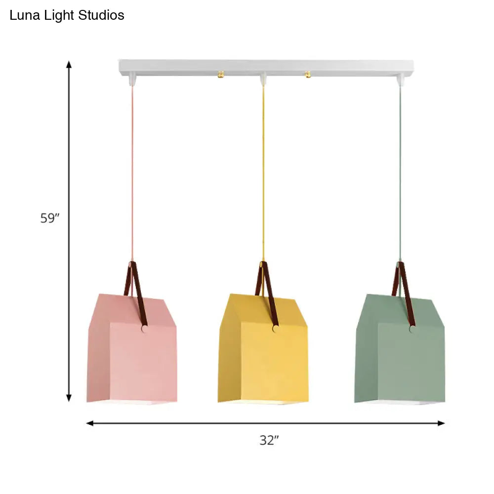 Undertint Bag Pendant Light - Macaron Loft Metal Hanging For Cafes