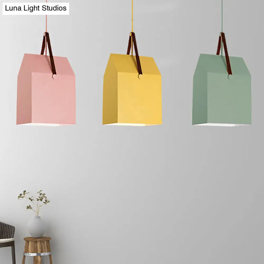 Undertint Bag Pendant Light - Macaron Loft Metal Hanging For Cafes