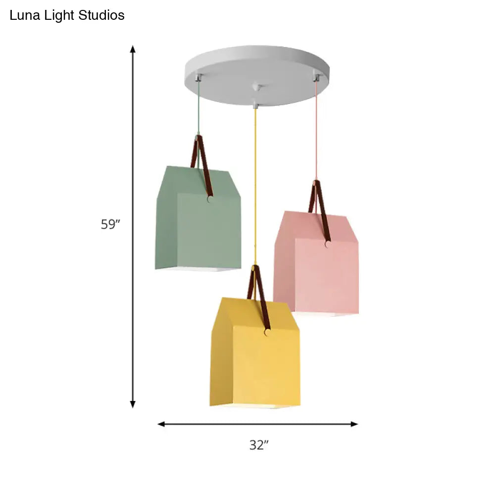 Undertint Bag Pendant Light - Macaron Loft Metal Hanging For Cafes