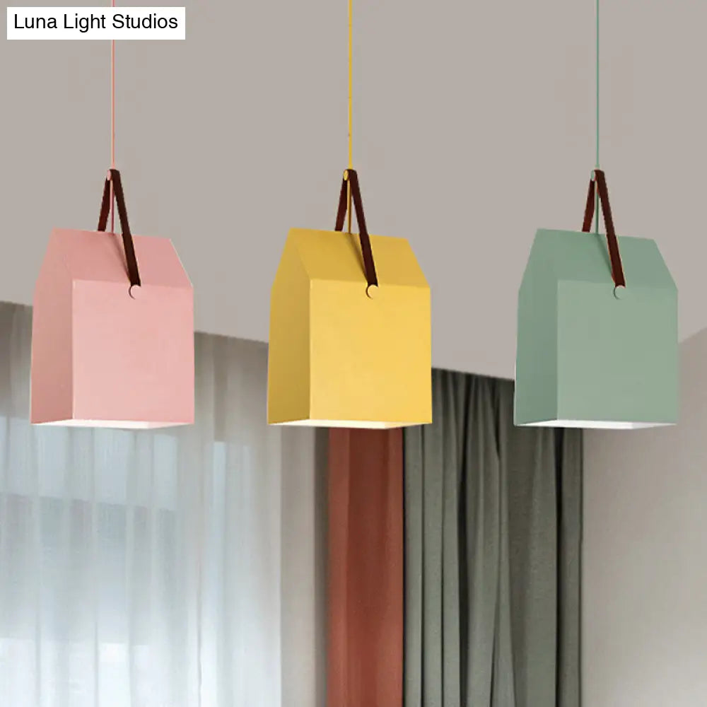 Undertint Bag Pendant Light - Macaron Loft Metal Hanging For Cafes