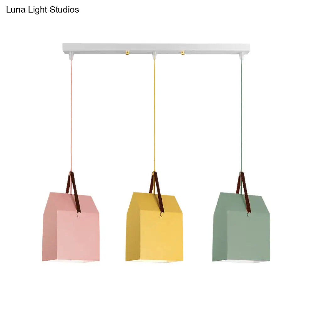 Undertint Bag Pendant Light - Macaron Loft Metal Hanging For Cafes