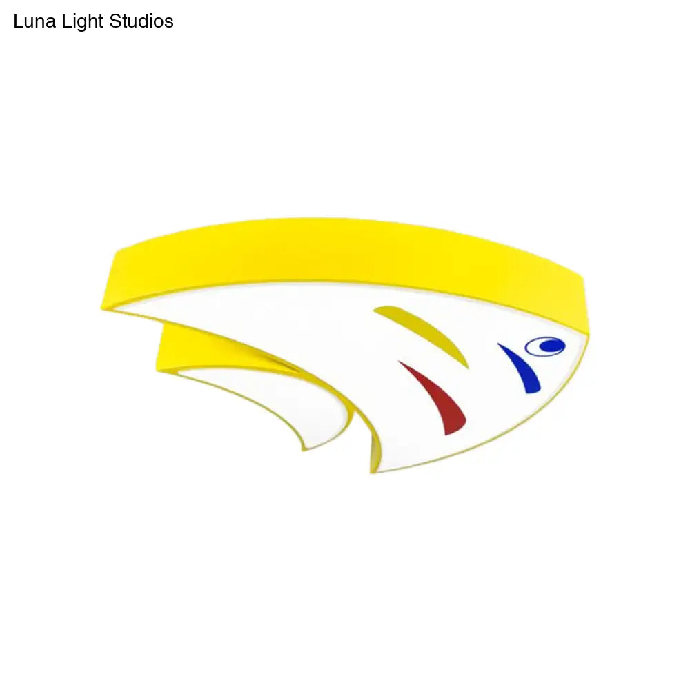 Underwater Adventure Led Flush Mount Lamp - Colorful Acrylic Tropical Fish Design For Childrens Room