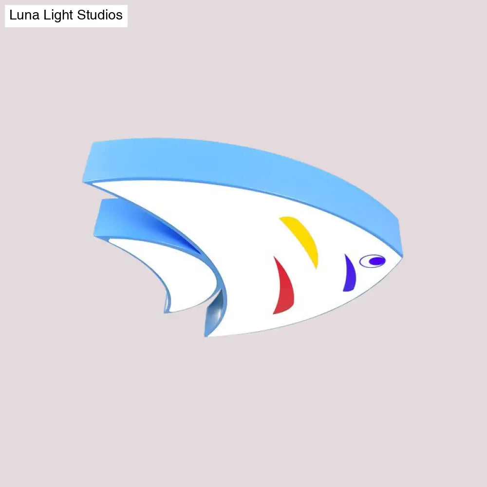 Underwater Adventure Led Flush Mount Lamp - Colorful Acrylic Tropical Fish Design For Childrens Room
