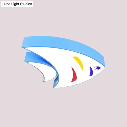 Underwater Adventure Led Flush Mount Lamp - Colorful Acrylic Tropical Fish Design For Childrens Room