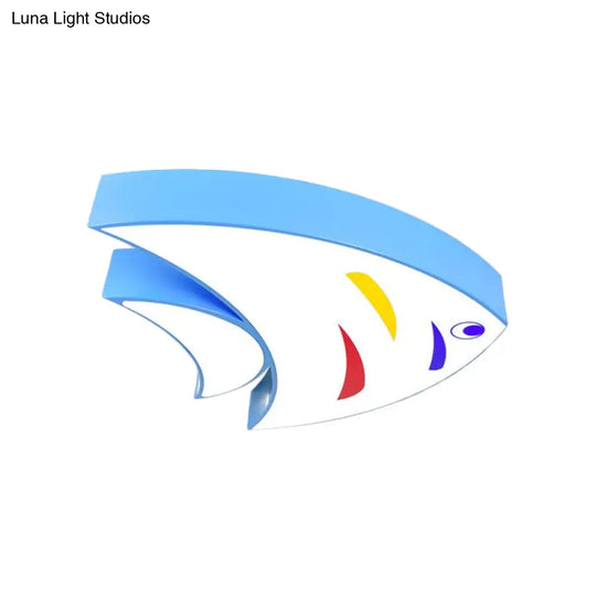Underwater Adventure Led Flush Mount Lamp - Colorful Acrylic Tropical Fish Design For Childrens Room