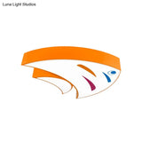 Underwater Adventure Led Flush Mount Lamp - Colorful Acrylic Tropical Fish Design For Childrens Room