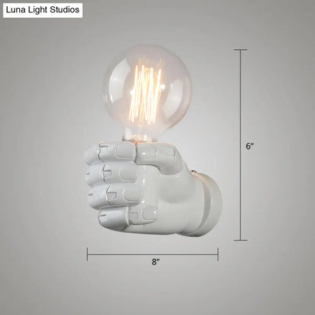 Unique Fist Wall Sconce - Stylish Resin Artistic Corridor Lighting