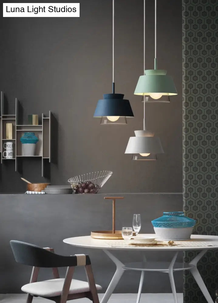 Upside Down Trifle Pendant Light With Metal Macarons Perfect Dining Room Table Lighting