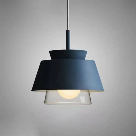Upside Down Trifle Pendant Light With Metal Macarons Perfect Dining Room Table Lighting Blue