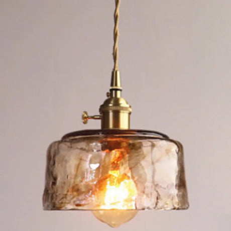 Vintage 1 Light Pendant Lamp Amber Alabaster Glass Pendant Lighting for Living Room Amber / 6.5’’