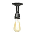 Vintage 1-Light Pipe Ceiling Fixture In Metallic Semi Flush - Aged Silver/Brass/Bronze For Kitchen