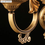 Vintage 2-Head Bronze Metal Candlestick Wall Mounted Sconce For Bedroom Lighting