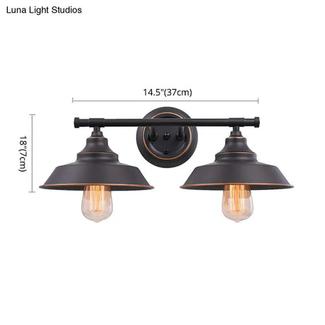 Vintage 2-Head Metal Wall Sconce Light For Bathroom Vanity
