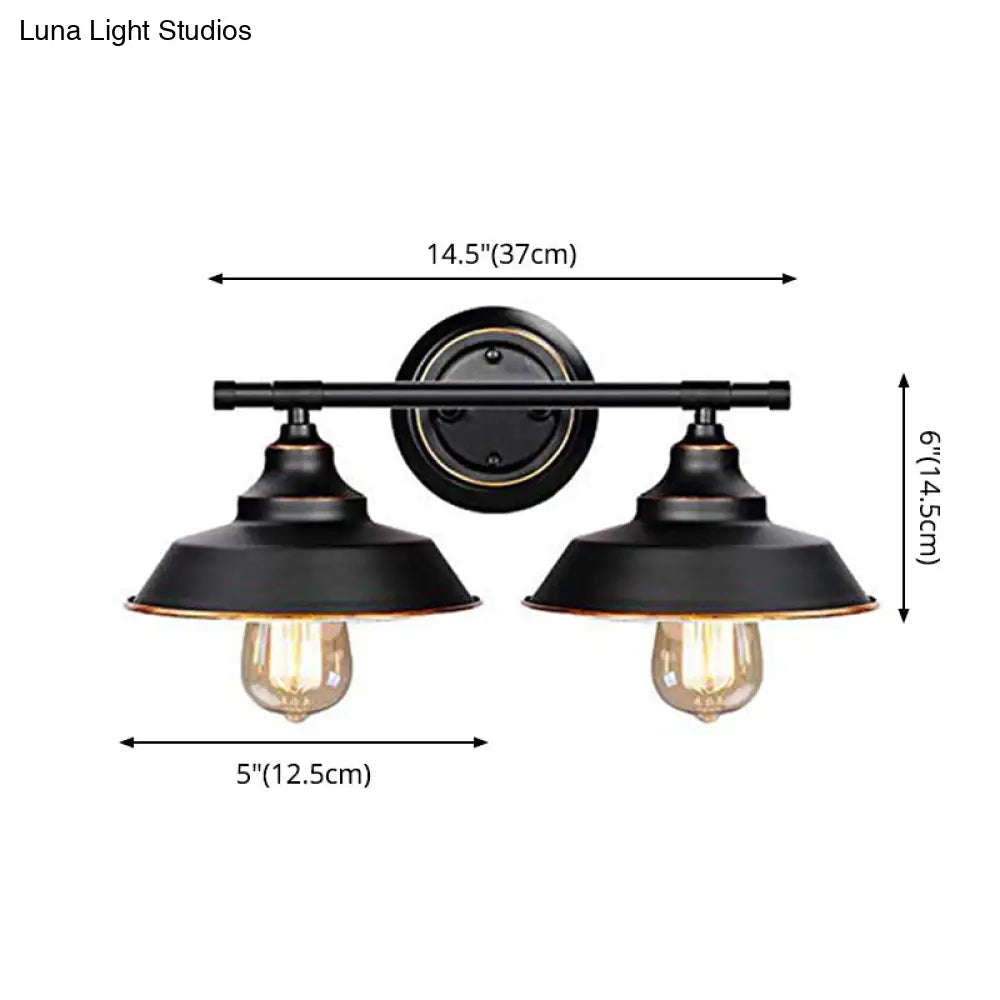 Vintage 2-Head Metal Wall Sconce Light For Bathroom Vanity