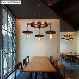 Vintage 3/7-Head Pendant Lighting | Antique Style Dark Rust Metal Chandelier For Restaurants