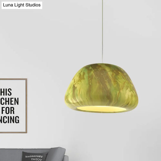 Vintage Aluminum Ceiling Hang Fixture - Green/Red Brown/Coffee Pendant Light For Living Room Bowl