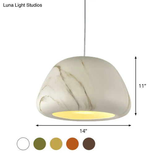 Vintage Aluminum Living Room Pendant: Bowl Ceiling Hang Light In Green/Red Brown/Coffee (1-Light)