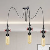 Vintage Amber Glass Pendant Light - 2/3/6-Light Led Suspension Lamp For Coffee Shops In Black 3 /
