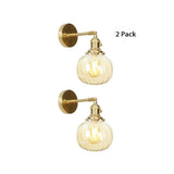 Vintage Amber Glass Rotatable Wall Lamp With 1 Light For Bedroom Décor / 2