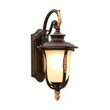 Vintage Bell Wall Light - Frosted Rib Glass Outdoor Lamp (Coffee) Coffee / B