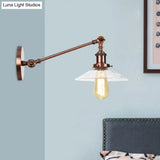Vintage Black/Brass/Bronze Cone Glass Sconce Light - 8/12 Arm