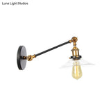 Vintage Black/Brass/Bronze Cone Glass Sconce Light - 8/12 Arm