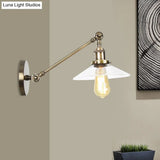 Vintage Black/Brass/Bronze Cone Glass Sconce Light - 8/12 Arm