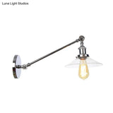 Vintage Black/Brass/Bronze Cone Glass Sconce Light - 8/12 Arm