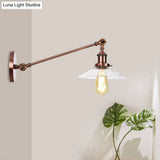 Vintage Black/Brass/Bronze Cone Glass Sconce Light - 8/12 Arm