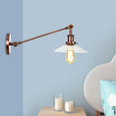 Vintage Black/Brass/Bronze Cone Glass Sconce Light - 8/12 Arm Copper / 12