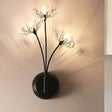 Vintage Black Dandelion Sconce Light With 3 Crystal Wall Lights For Stairway