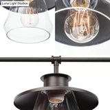 Vintage Black Jar-Shaped Hanging Lamp Kit: Clear Glass Island Lighting For Dining Room (3 Bulbs)
