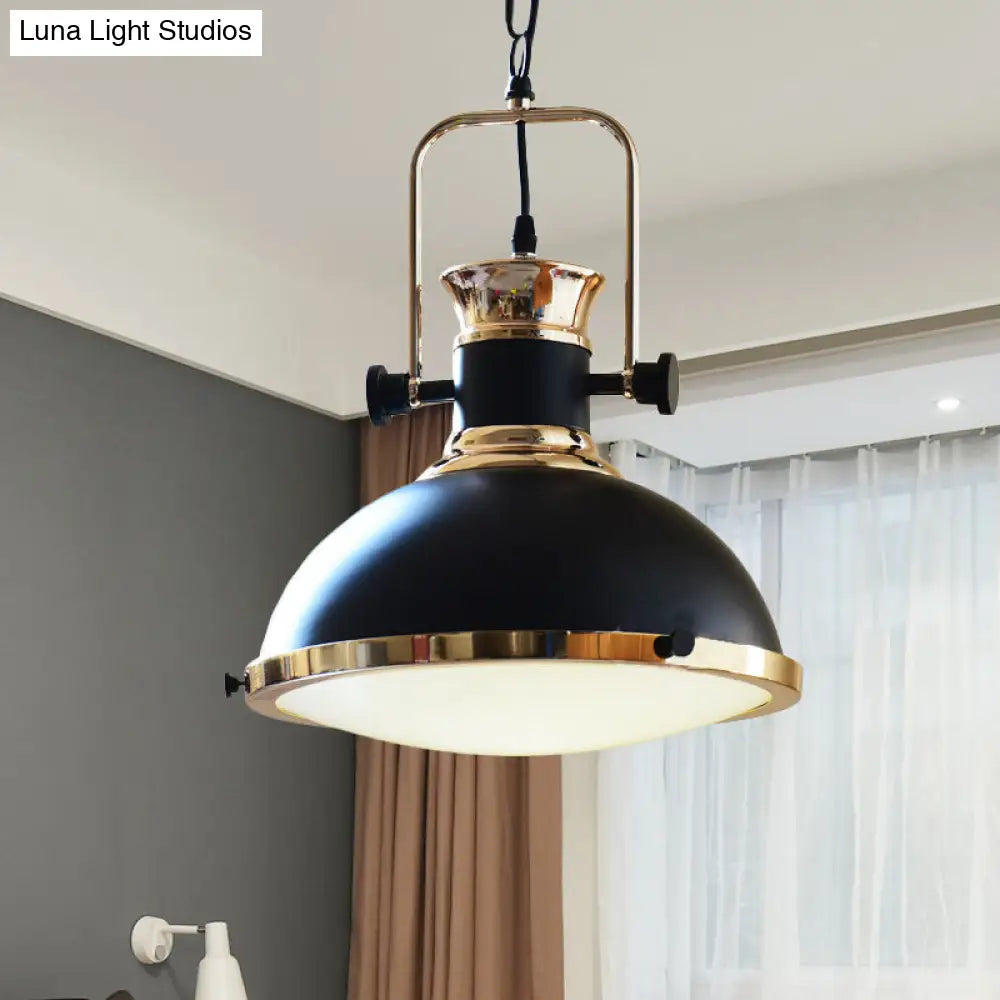 Vintage Metal Ceiling Light With Adjustable Handle And Black Finish