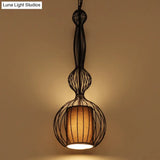 Vintage Black Metal Pendant Light - Oval/Gourd/Lantern Design 1-Light Ideal For Dining Room Ceiling