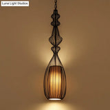 Vintage Black Metal Pendant Light - Oval/Gourd/Lantern Design 1-Light Ideal For Dining Room Ceiling