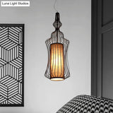 Vintage Black Metal Pendant Light - Oval/Gourd/Lantern Design 1-Light Ideal For Dining Room Ceiling
