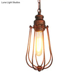 Vintage Black/Rust Pendant Bedroom Ceiling Light With Metal Shade