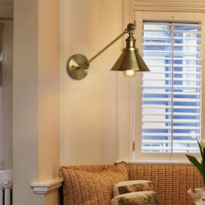 Vintage Brass/Bronze Wall Lamp: Metal Tapered Sconce Lighting For Bedroom Bedside Brass / 8