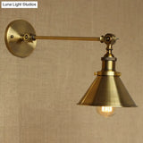 Vintage Brass/Bronze Wall Lamp: Metal Tapered Sconce Lighting For Bedroom Bedside