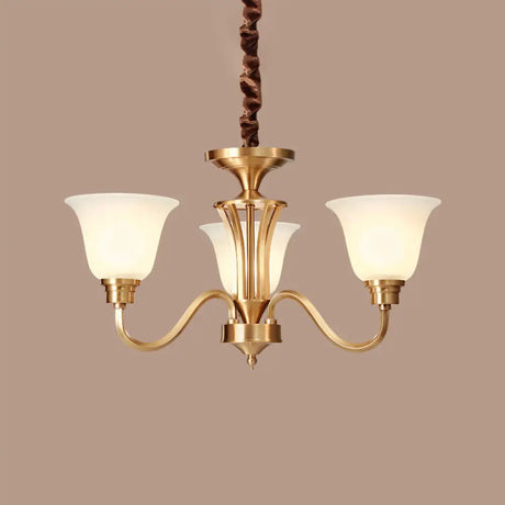 Vintage Brass Pendant Chandelier With Frosted Glass For Flared Stair Ceilings 3 /
