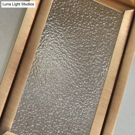 Vintage Brass Square Flush Mount Light With Frosted Glass Shades - Perfect For Bedrooms And