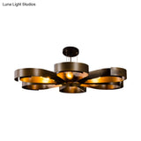 Vintage Bronze/Rust Flower Chandelier - Farmhouse Style 6-Light Pendant Light With Adjustable Cord