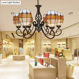 Vintage Brown Glass Oval Pendant Chandelier With 6/8 Lights For Living Room